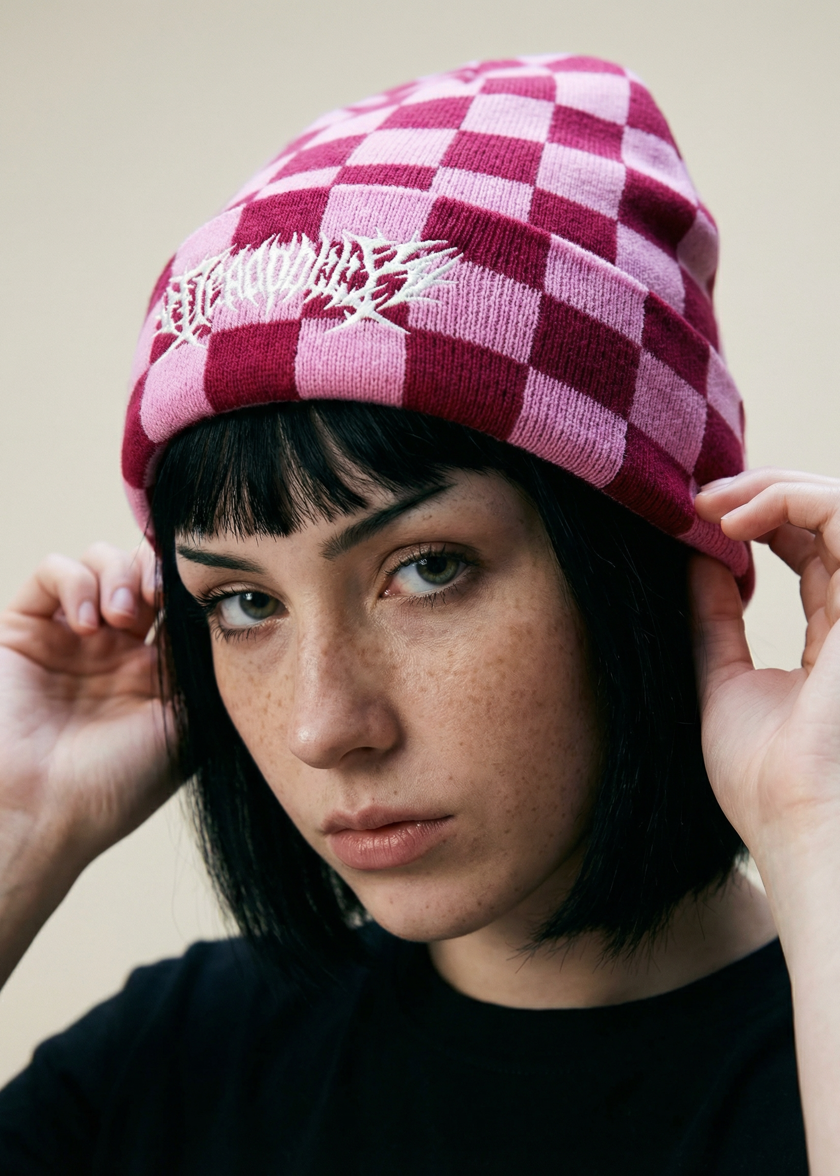 Metal Checkerboard Beanie