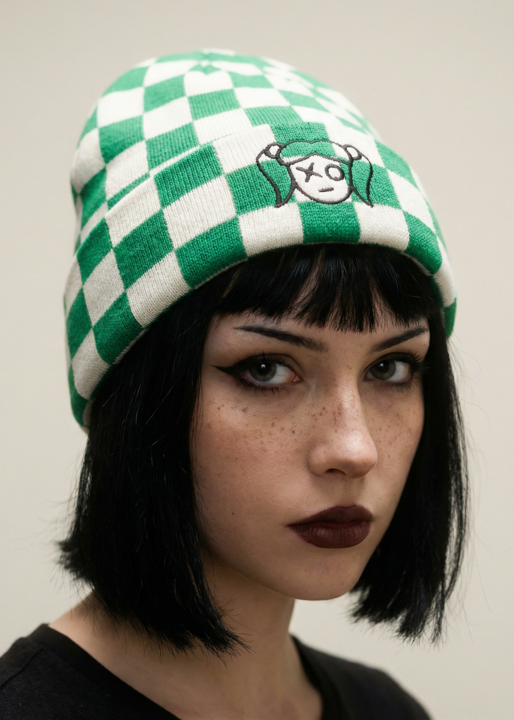 Logo Checkerboard Beanie