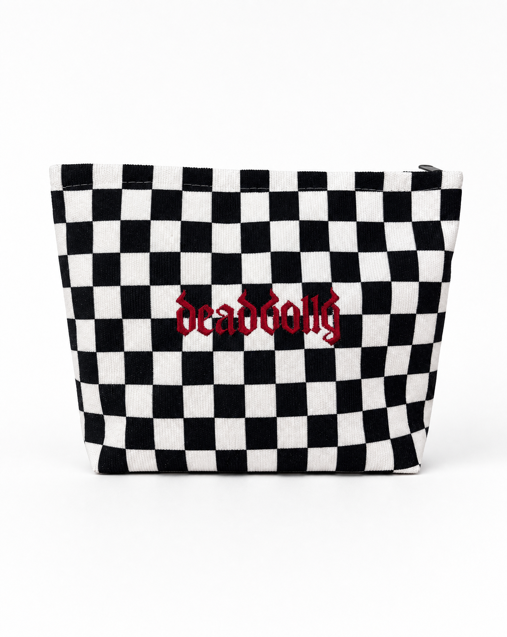 Dead Dolly Checkerboard Cosmetics Bag