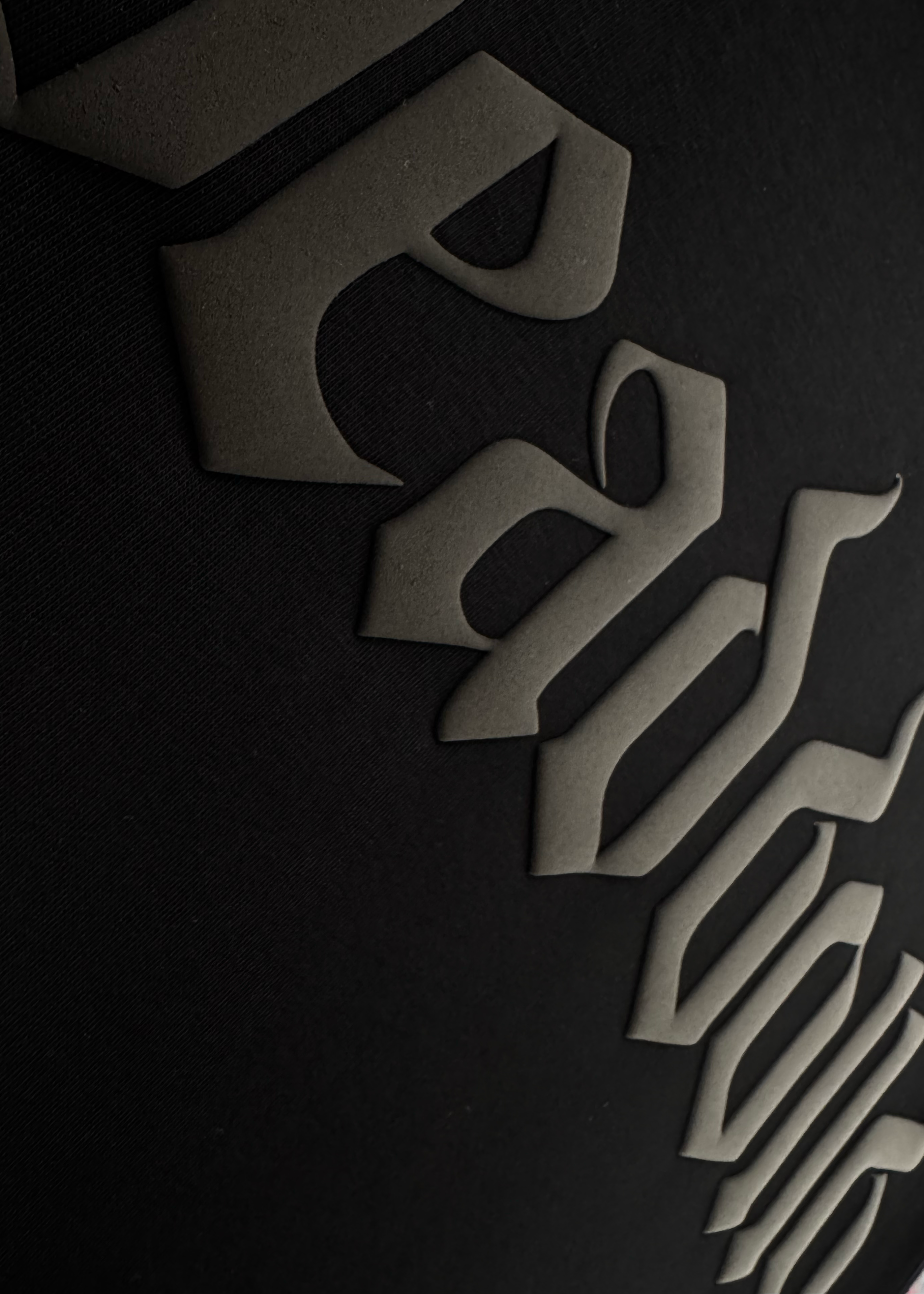 Black Puff Logo Hoodie