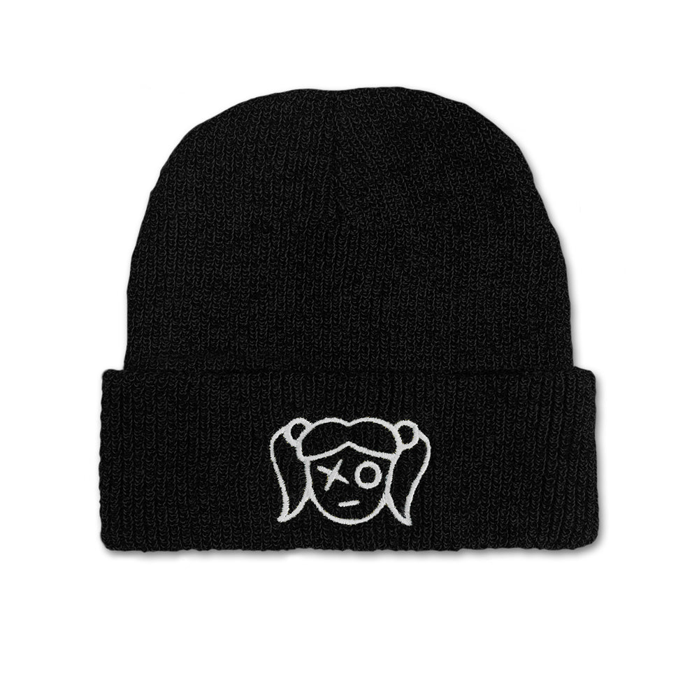 Logo Beanie / White Embroidery