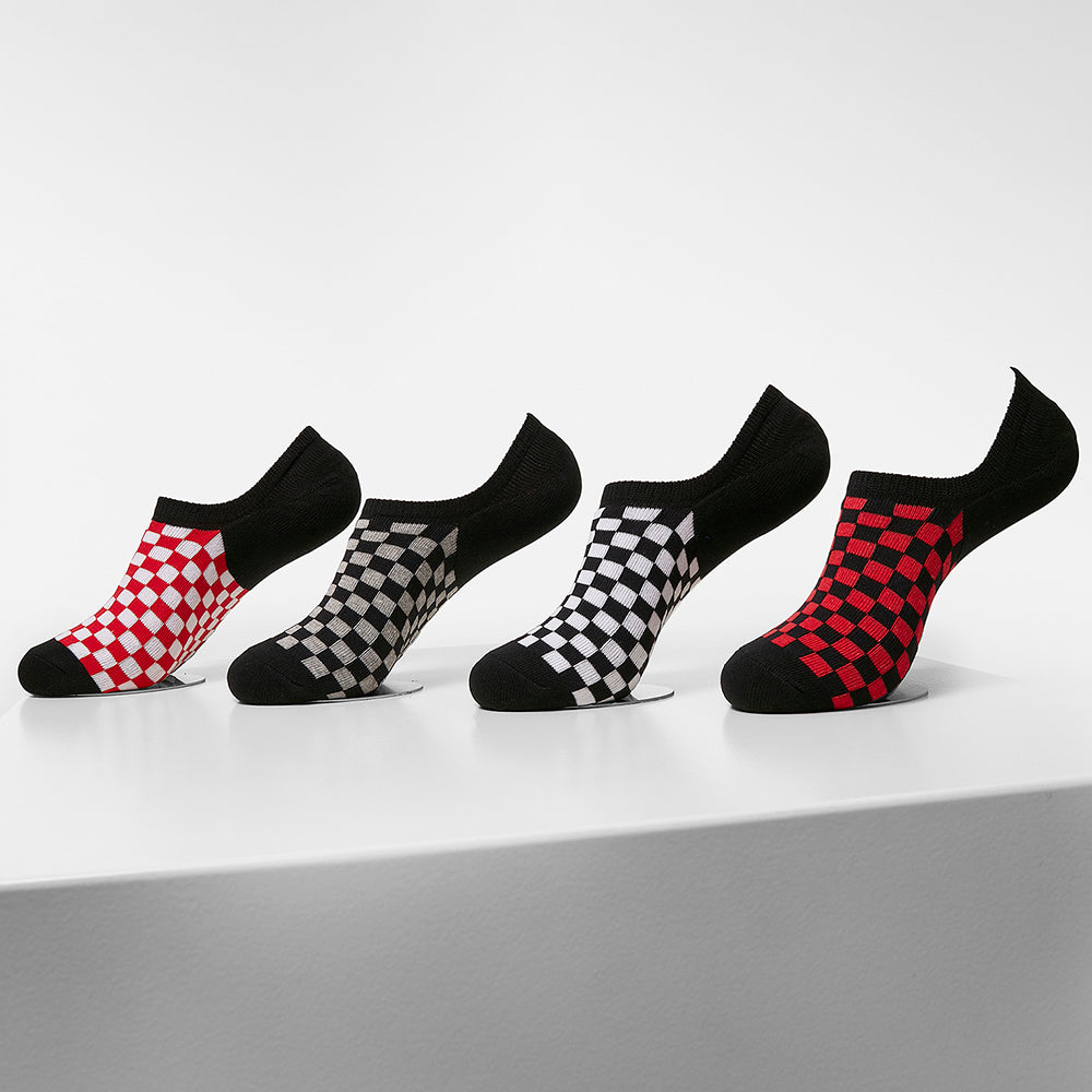 Recycled Cotton Check Socks 4-Pack