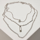 Safety Pin Layering Necklace