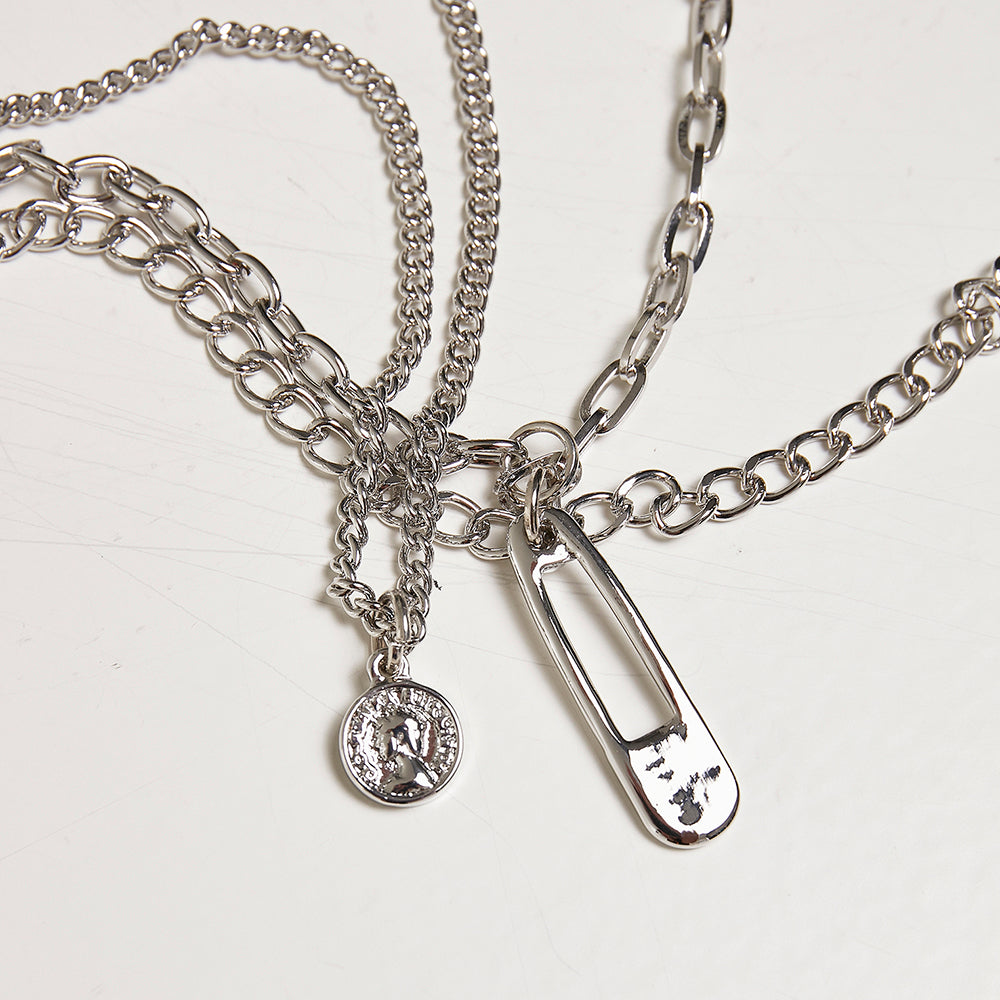 Safety Pin Layering Necklace